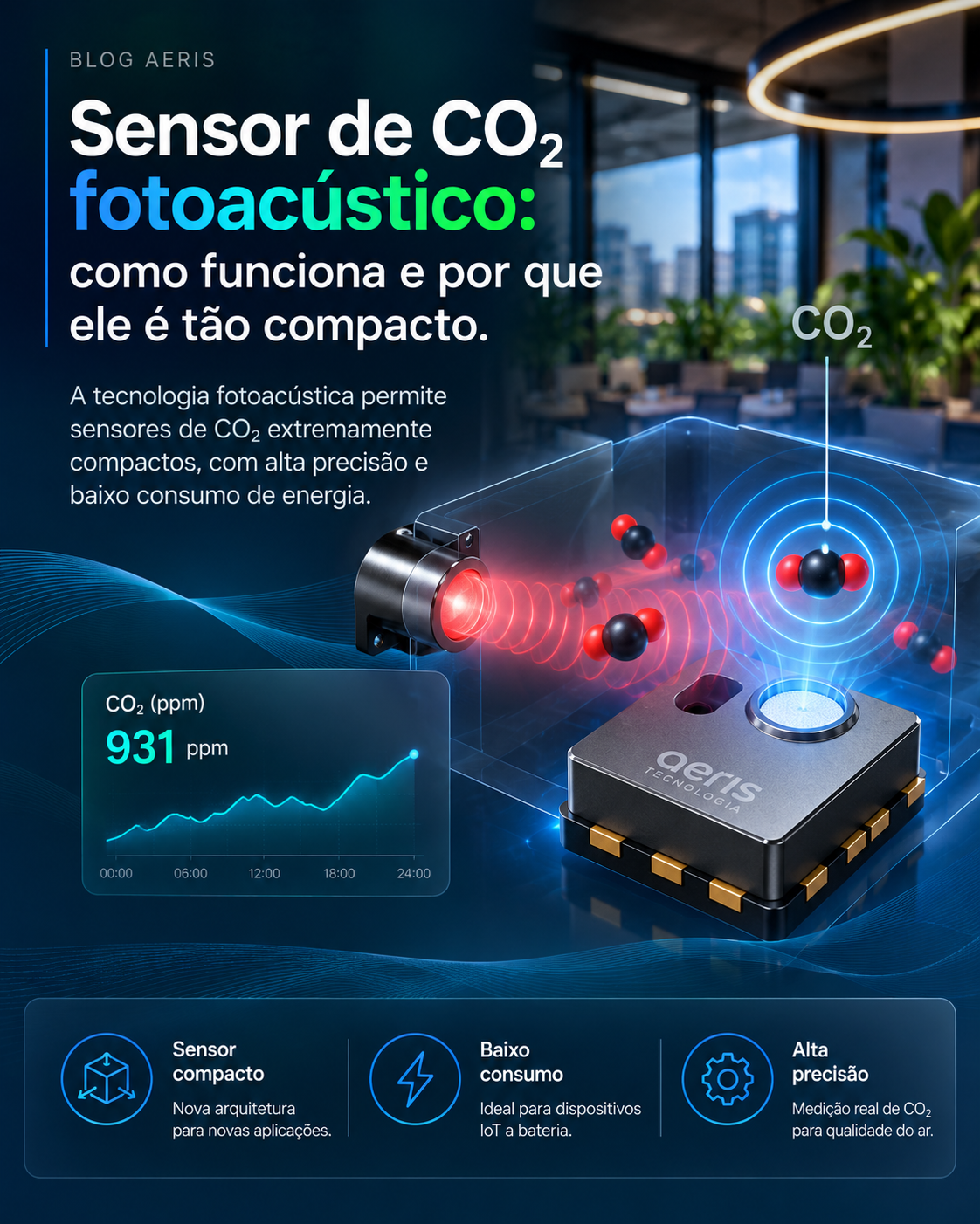 Sensor de CO₂ fotoacústico: como funciona e por que ele é tão compacto